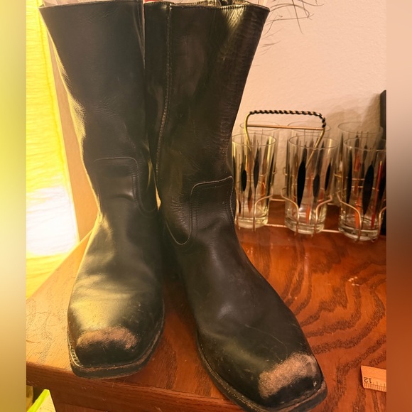 Frye Other - Frye Black Leather Square Toe Boots